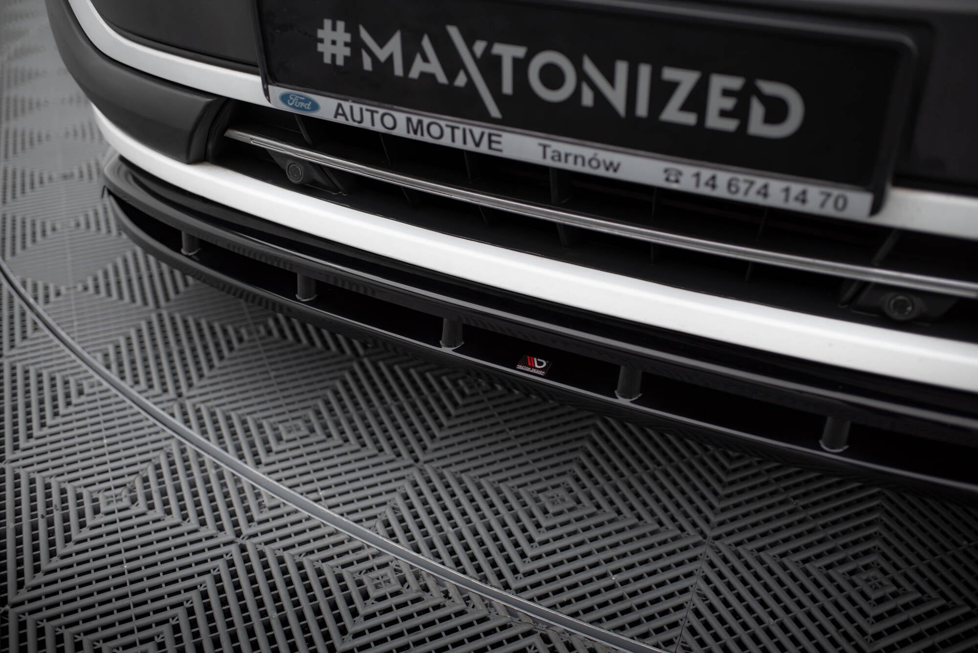 Maxton Design Street+ Spoilerlippe Front Ansatz passend für Ford Transit Custom Mk1 schwarz Hochglanz