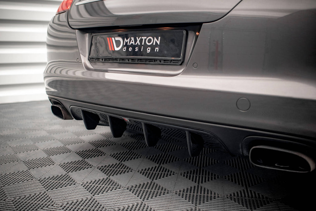 Maxton Design Diffusor Heck Ansatz passend für Porsche Panamera / Panamera Diesel 970 schwarz Hochglanz