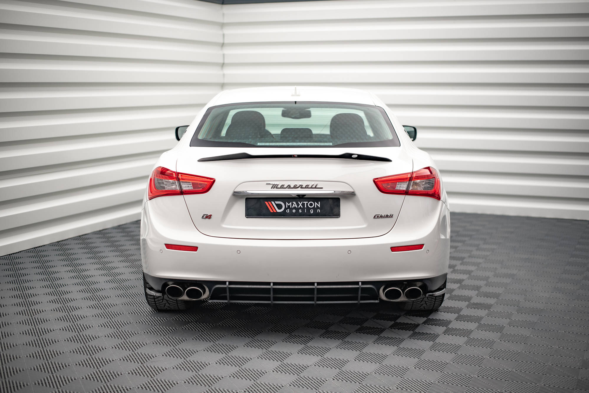 Maxton Design Spoiler CAP passend für Maserati Ghibli Modena Mk3 Facelift schwarz Hochglanz