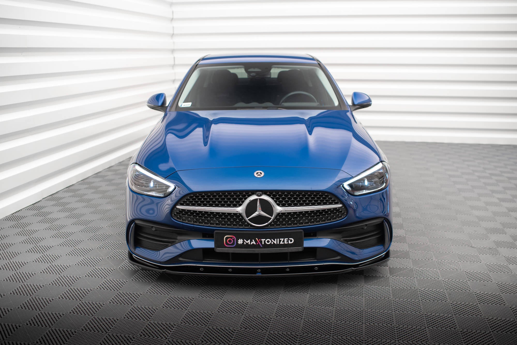 Maxton Design Street+ Spoilerlippe Front Ansatz V.2 passend für Mercedes-Benz C AMG-Line / 43 AMG W206 schwarz Hochglanz