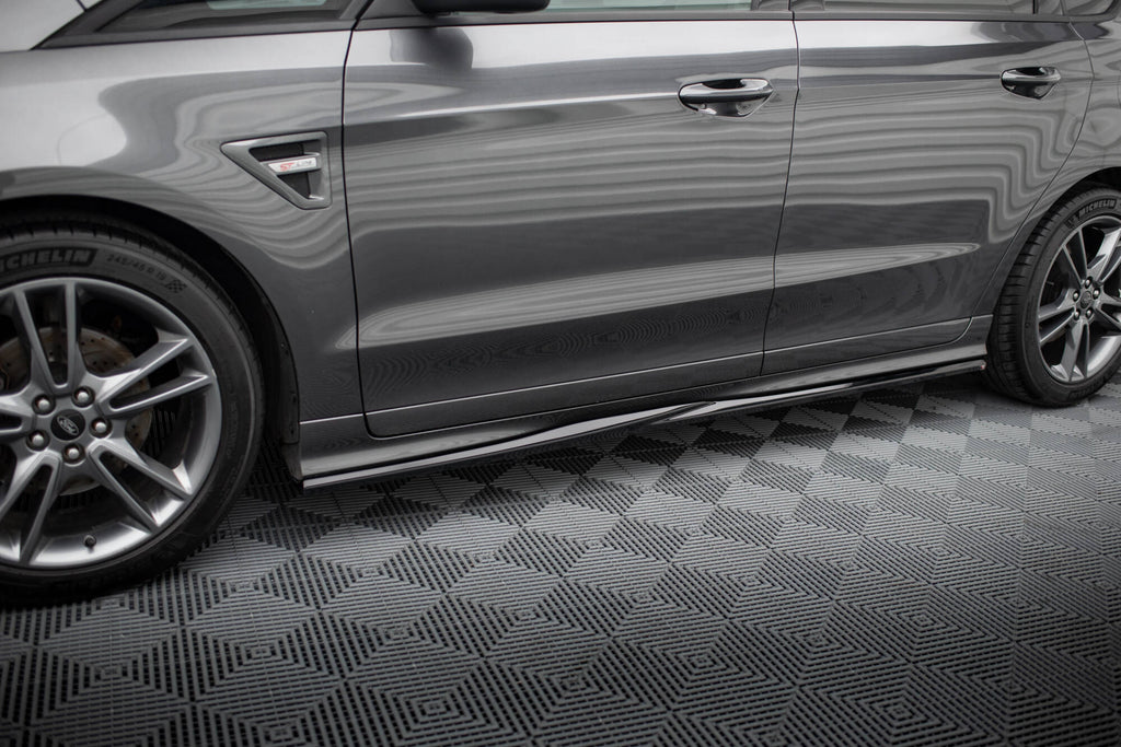 Maxton Design Street+ Seitenschweller Leisten passend für Ford S-Max ST-Line Mk2 Facelift schwarz Hochglanz