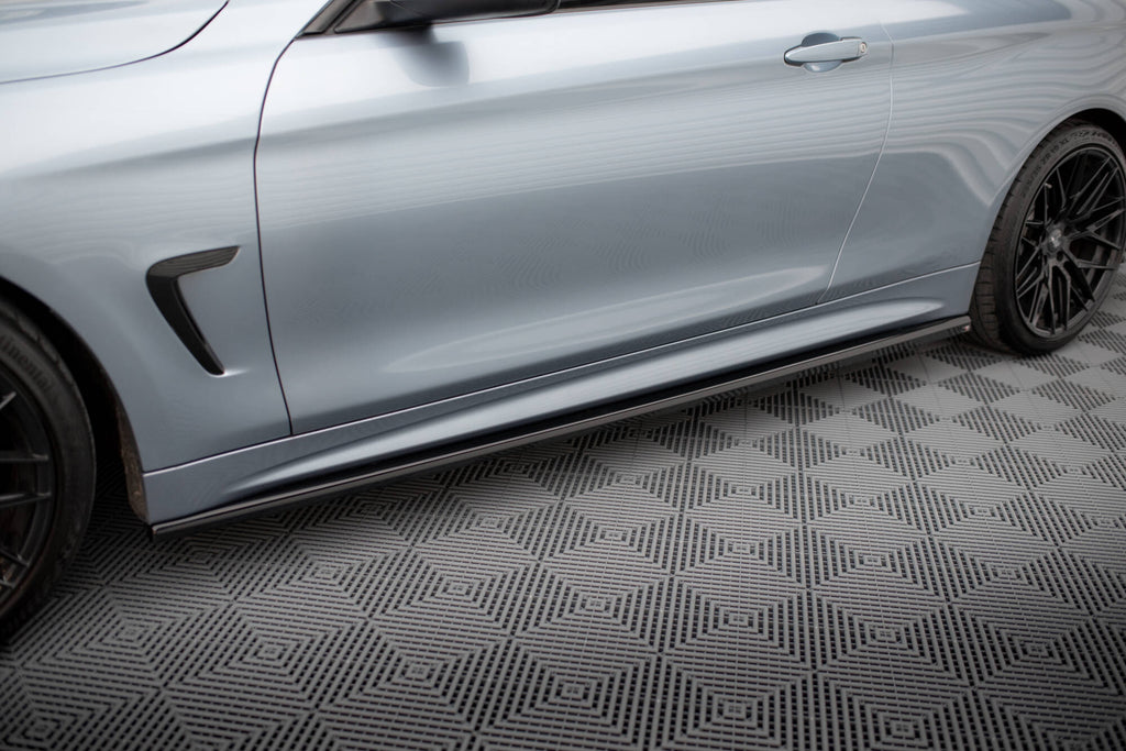 Maxton Design Street+ Seitenschweller Leisten passend für V.3 passend für BMW 4er Coupe / Gran Coupe / Cabrio M-Paket F32 / F36 / F33 schwarz Hochglanz