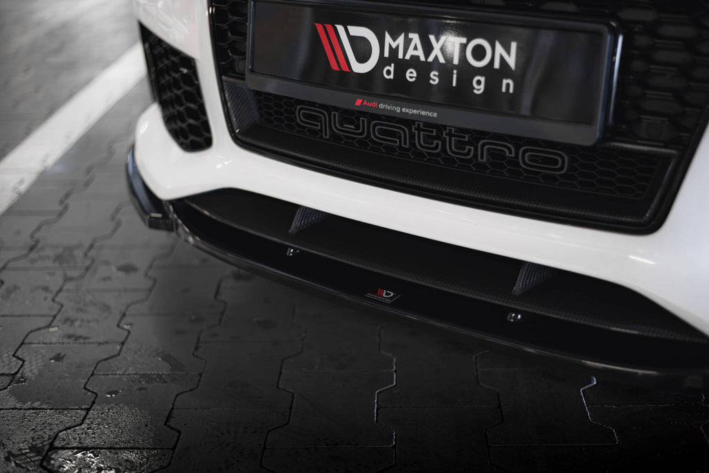 Maxton Design Street+ Spoilerlippe Front Ansatz V.4 passend für Audi RS7 C7 schwarz Hochglanz