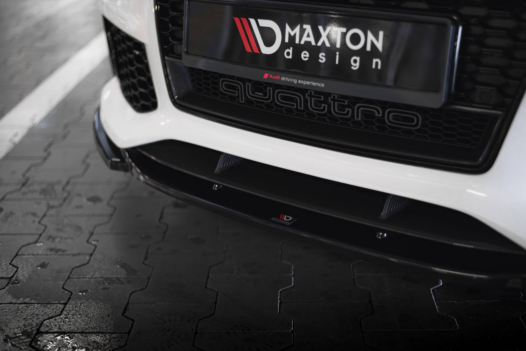 Maxton Design Street+ Spoilerlippe Front Ansatz V.4 passend für Audi RS7 C7 schwarz Hochglanz