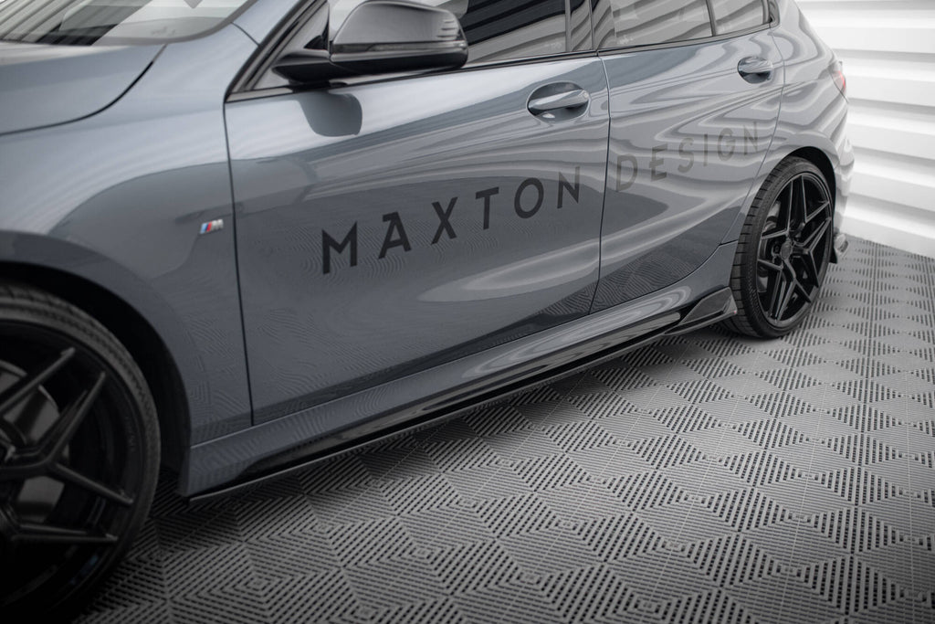 Maxton Design Street+ Seitenschweller Leisten passend für V.3 passend für BMW 1er M-Paket/ M135i / 128ti F40 schwarz Hochglanz