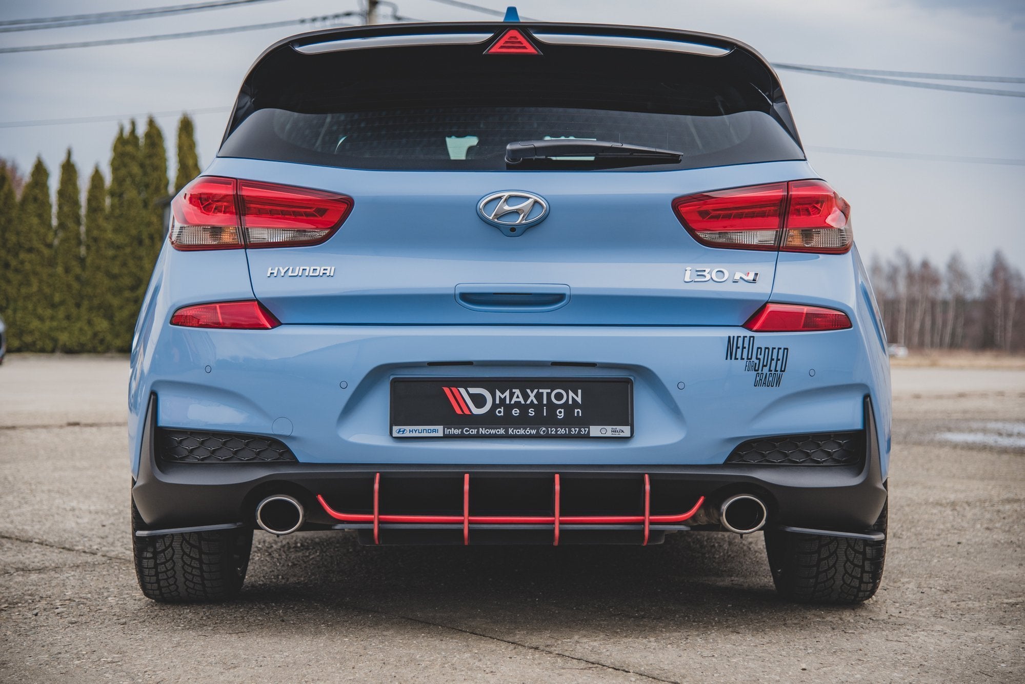 Maxton Design Robuste Racing Heckschürze V.2 passend für Hyundai I30 N Mk3 Hatchback