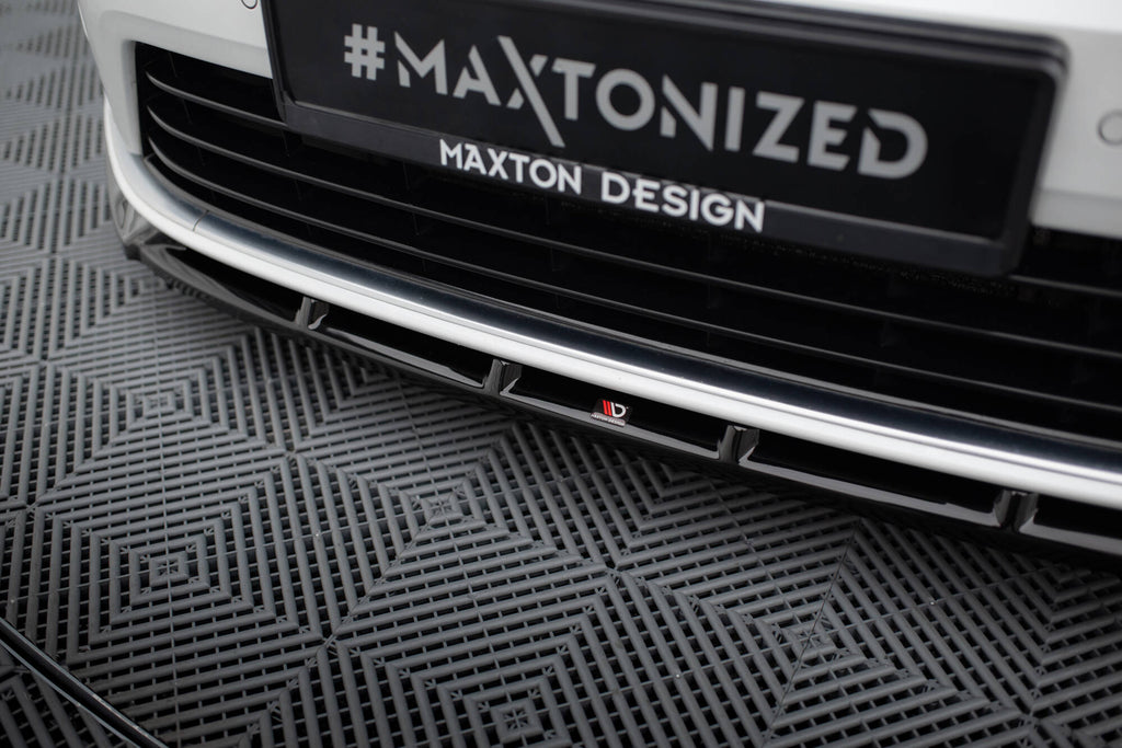 Maxton Design Street+ Spoilerlippe Front Ansatz V.5 + Flaps passend für VW Golf R / R-Line Mk7