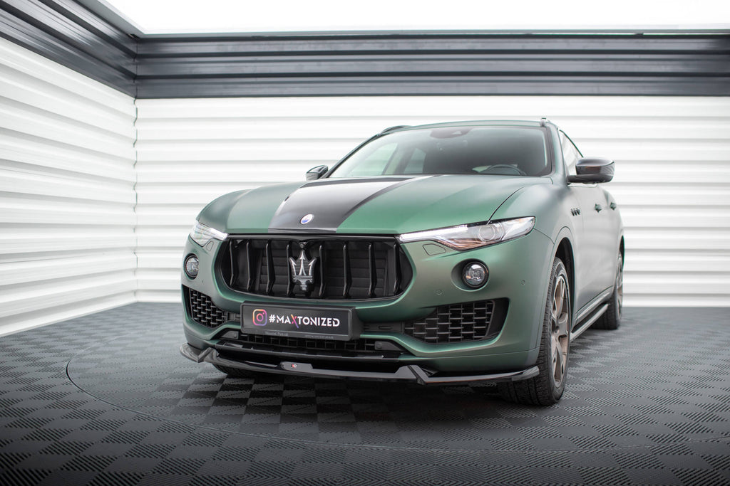 Maxton Design Street+ Spoilerlippe Front Ansatz V.1 passend für Maserati Levante Mk1 schwarz Hochglanz