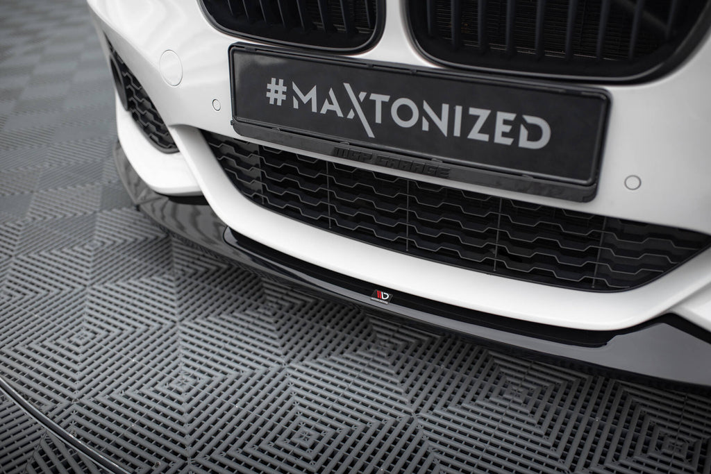 Maxton Design Street+ Spoilerlippe Front Ansatz V.4 passend für CSL Look BMW 1er M-Paket / M140i F20 Facelift schwarz Hochglanz