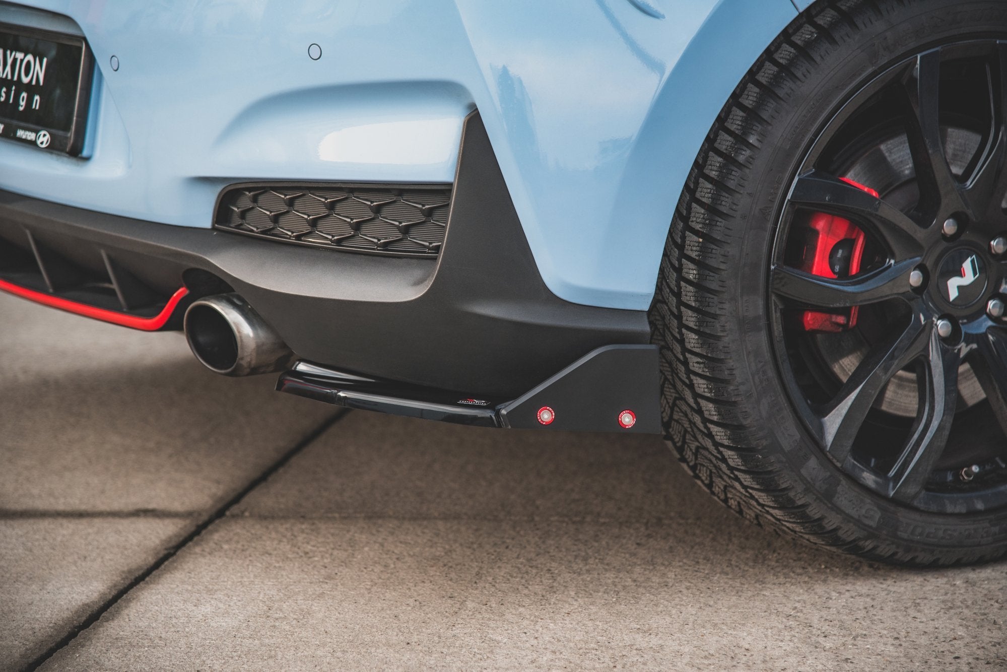 Maxton Design Heck Ansatz Flaps Diffusor V.6 + Flaps passend für Hyundai I30 N Mk3 Hatchback