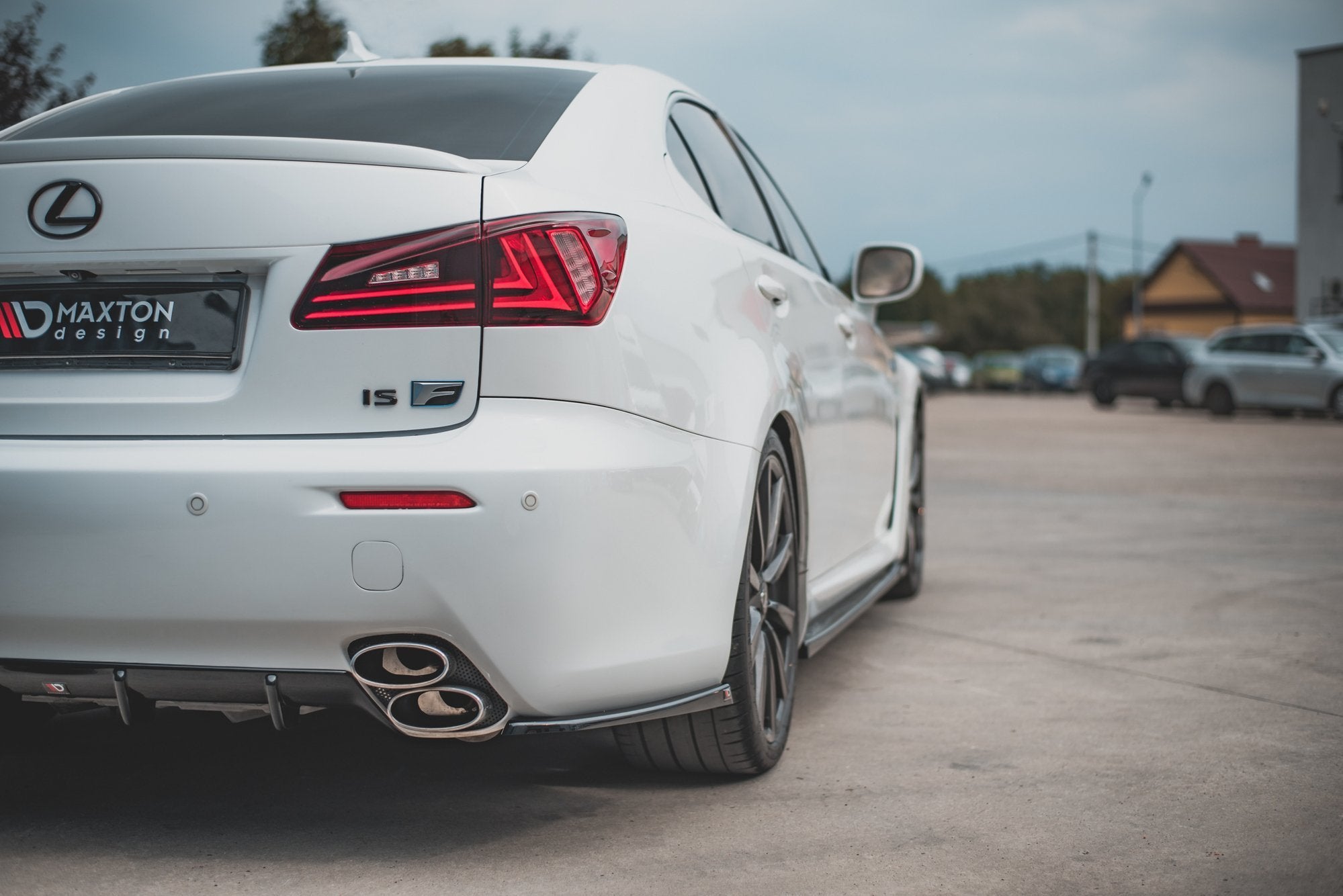 Maxton Design Heck Ansatz Flaps Diffusor für Lexus IS F Mk2 Carbon Look