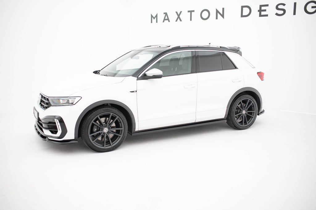 Maxton Design Street+ Seitenschweller Leisten passend für VW T-Roc R / R-Line Mk1 schwarz Hochglanz