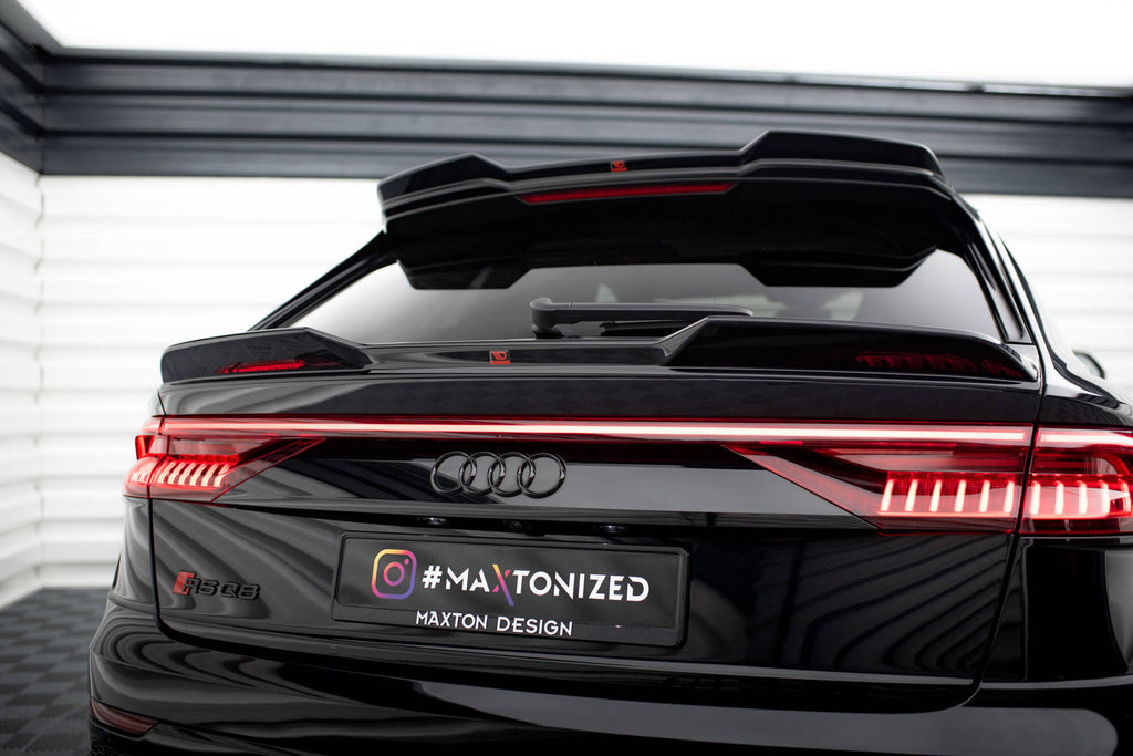 Maxton Design Niedriger Spoiler CAP 3D passend für Audi RSQ8 Mk1 Facelift schwarz Hochglanz