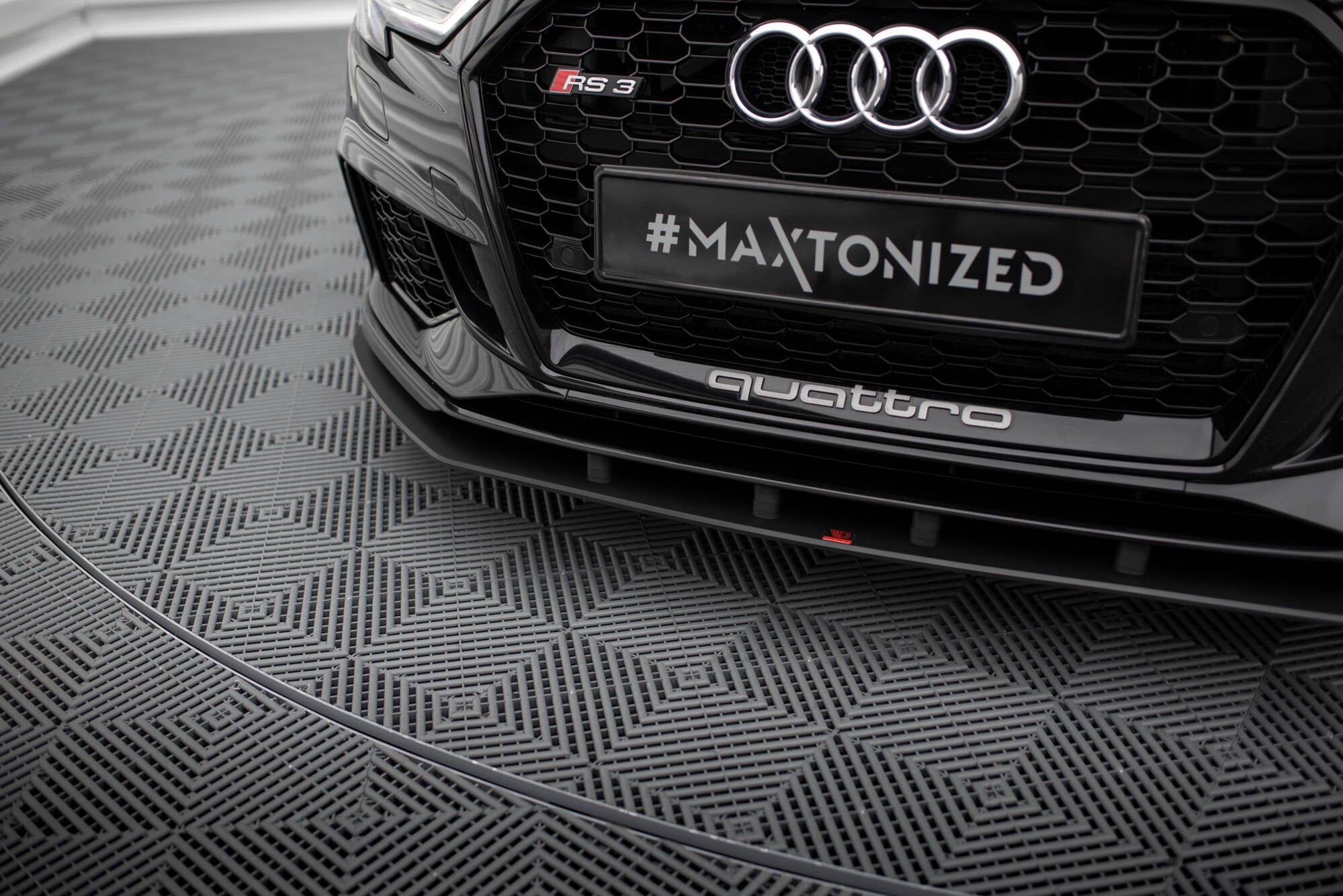 Maxton Design Street Pro Street+ Spoilerlippe Front Ansatz passend für Audi RS3 Limousine 8V Facelift