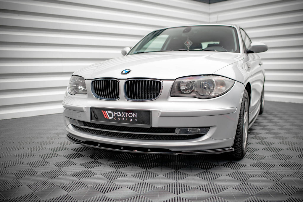 Maxton Design Street+ Spoilerlippe Front Ansatz V.2 passend für BMW 1er E81 Facelift schwarz Hochglanz