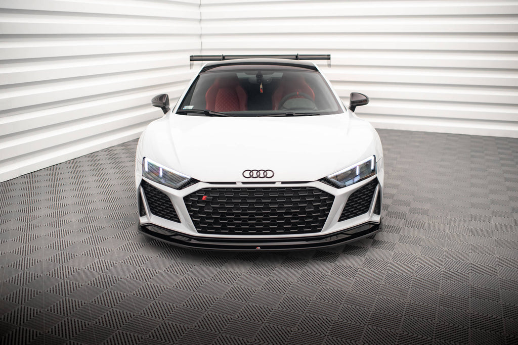 Maxton Design Street+ Spoilerlippe Front Ansatz V.2 passend für Audi R8 Mk2 Facelift schwarz Hochglanz