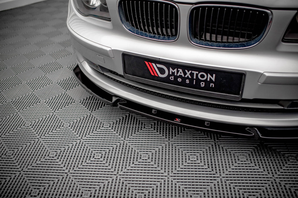 Maxton Design Street+ Spoilerlippe Front Ansatz V.3 passend für BMW 1er E81 Facelift schwarz Hochglanz