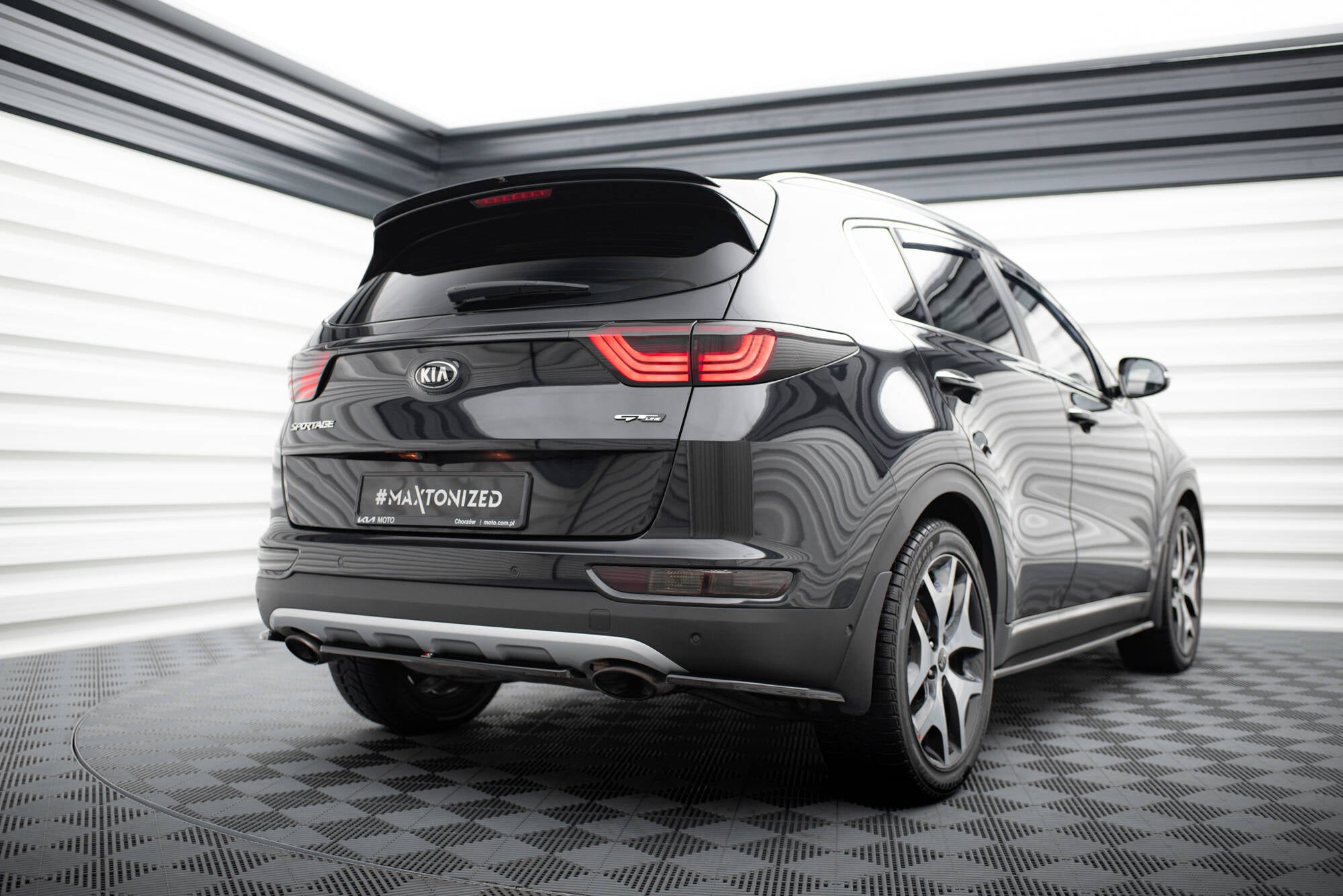 Maxton Design Heckansatz Kia Sportage GT-Line Mk4 schwarz Hochglanz für Kia Sportage Mk4