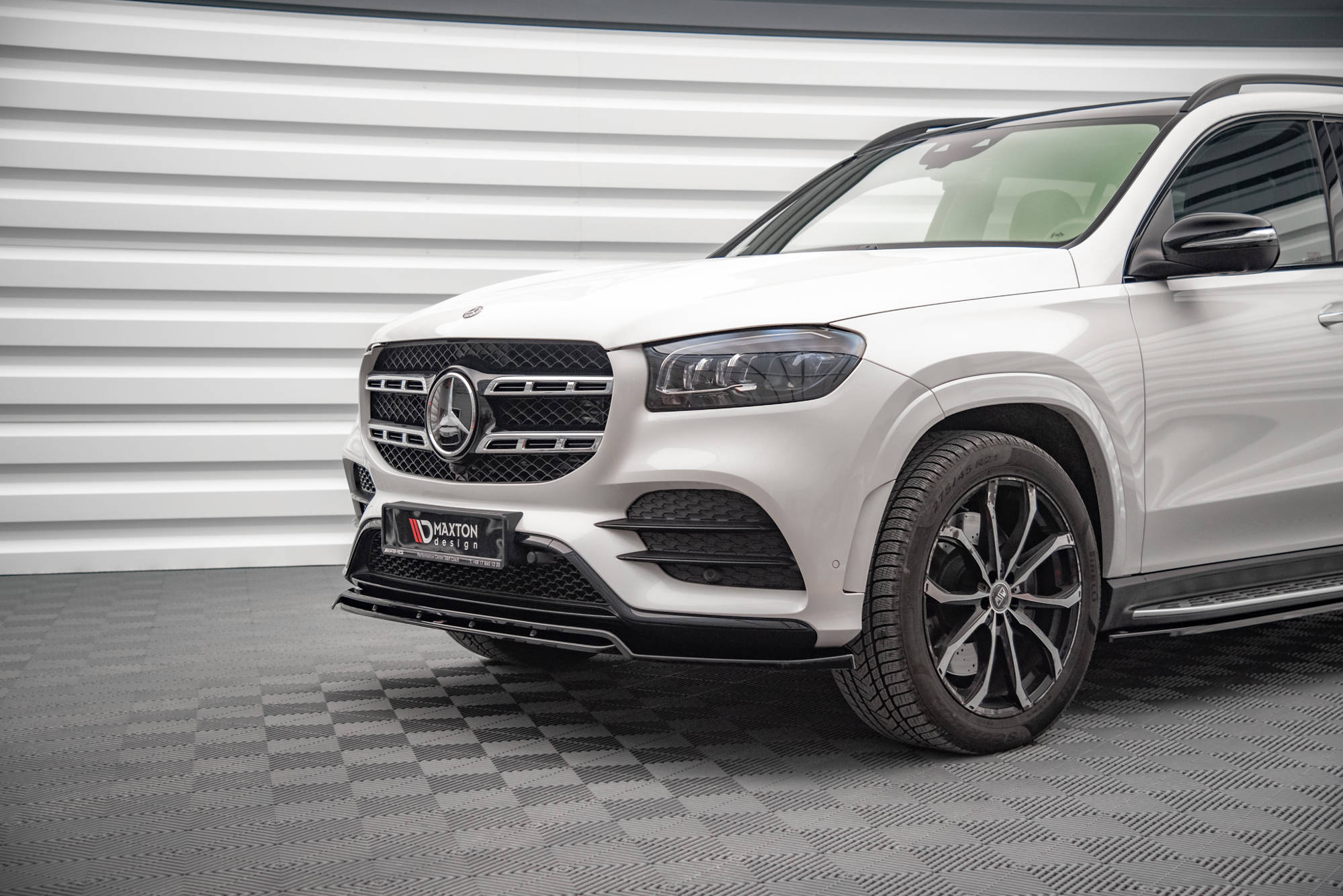 Maxton Design Street+ Spoilerlippe Front Ansatz V.1 passend für Mercedes-Benz GLS AMG-Line X167 schwarz Hochglanz