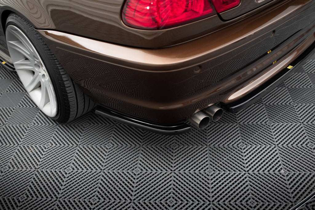 Maxton Design Heck Ansatz Flaps Diffusor passend für BMW 3er M-Paket Coupe E46 schwarz Hochglanz
