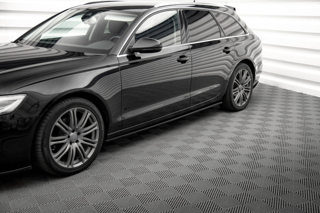Maxton Design Street+ Seitenschweller Leisten V.2 passend für Audi A6 C7 schwarz Hochglanz