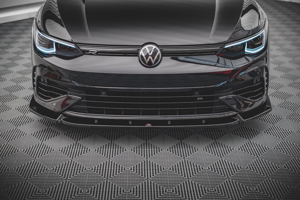 Maxton Design Street+ Spoilerlippe Front Ansatz V.2 passend für VW Golf R Hatchback / Variant Mk8 schwarz Hochglanz