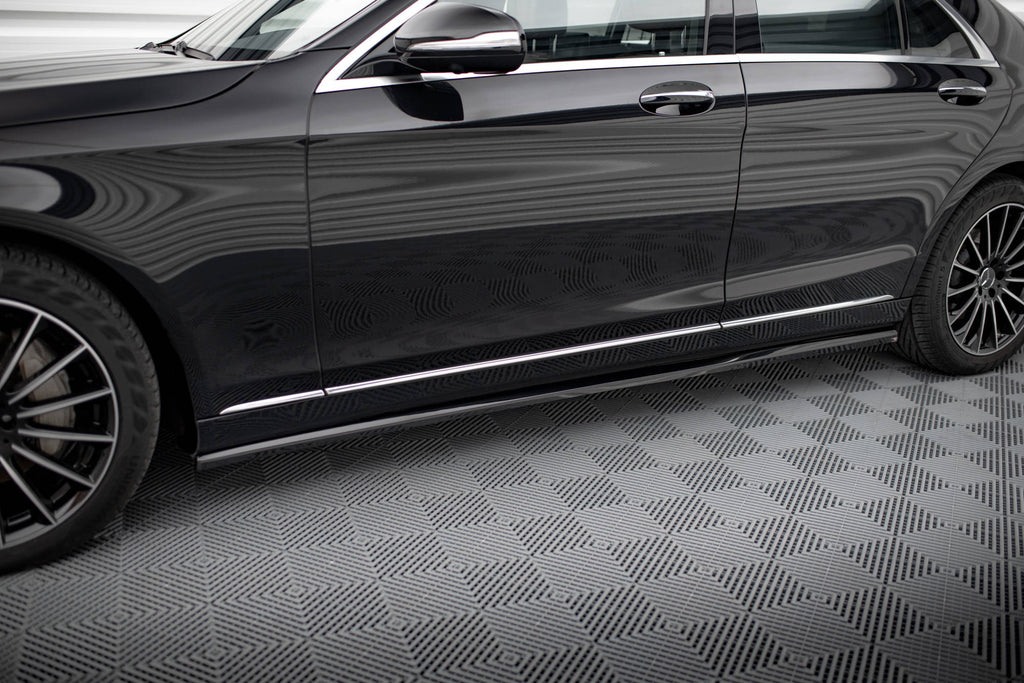 Maxton Design Street+ Seitenschweller Leisten passend für Mercedes-Benz S W222 schwarz Hochglanz