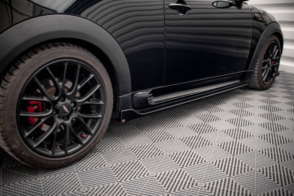 Maxton Design Street+ Seitenschweller Leisten V.2 passend für Mini Cooper John Cooper Works R56 schwarz Hochglanz