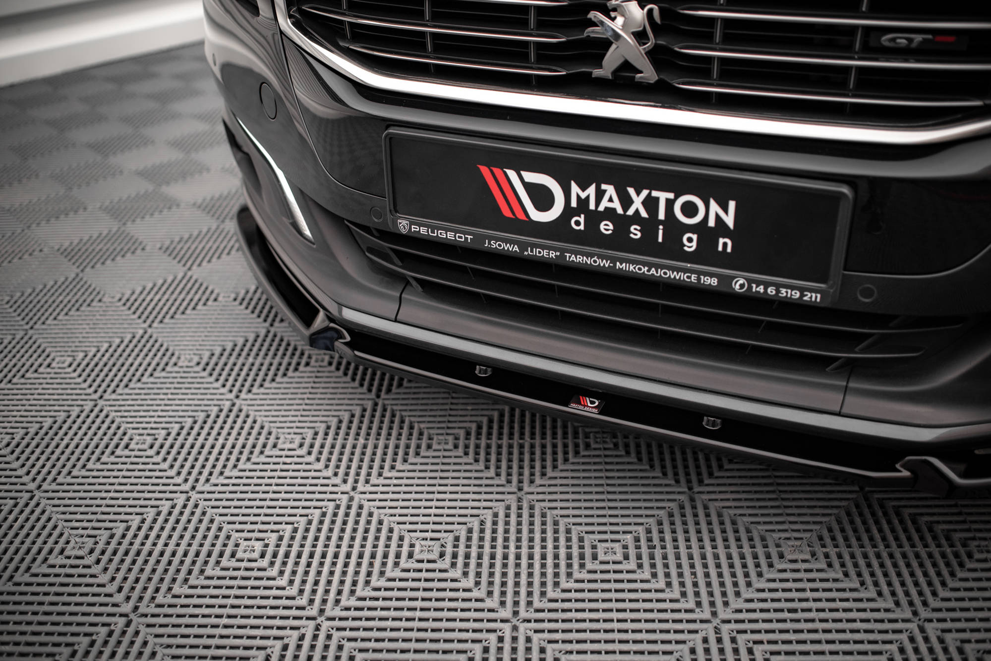 Maxton Design Street+ Spoilerlippe Front Ansatz V.1 passend für Peugeot 508 GT Mk1 Facelift schwarz Hochglanz