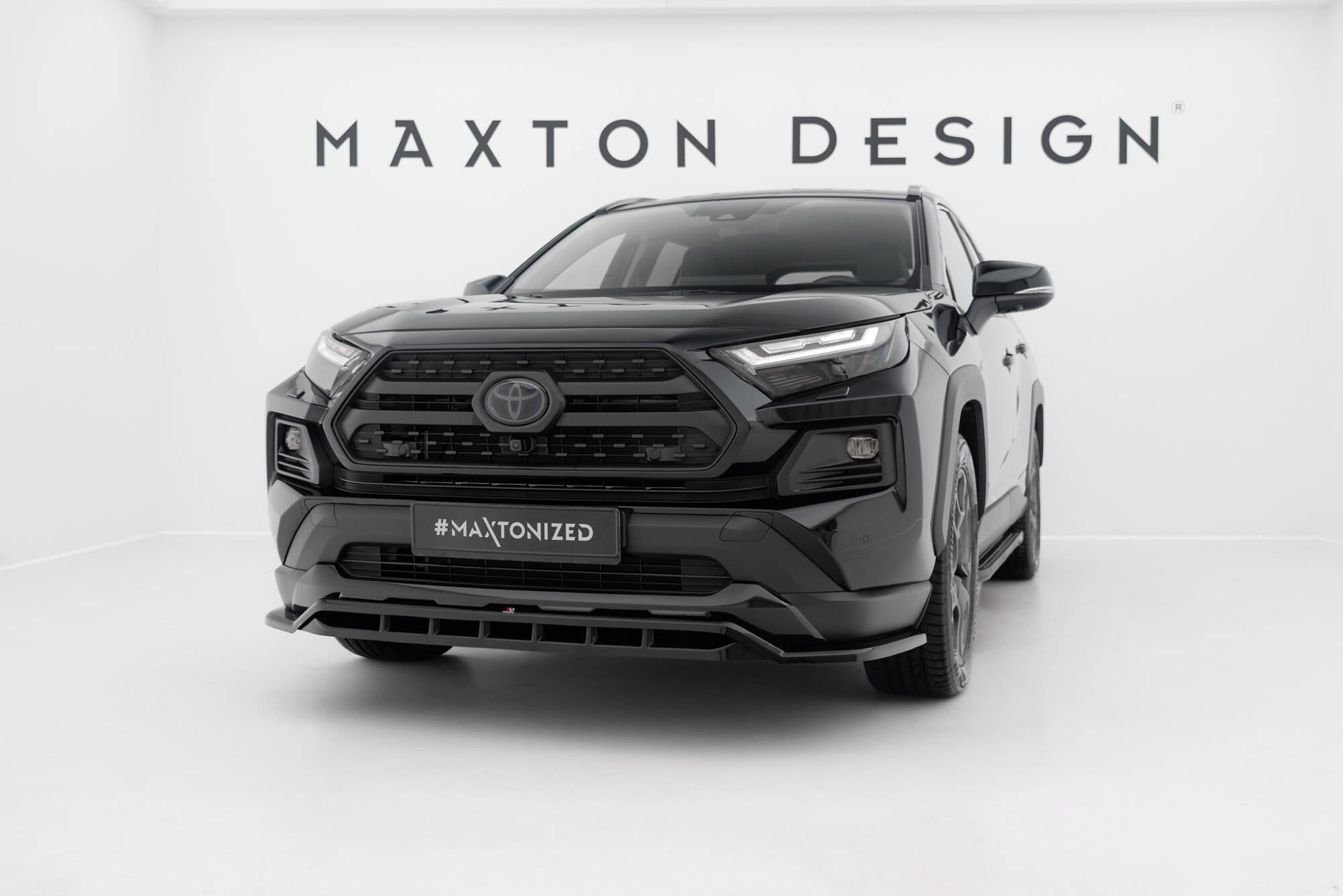 Maxton Design Street+ Spoilerlippe Front Ansatz passend für Toyota RAV4 Adventure Mk5 schwarz Hochglanz