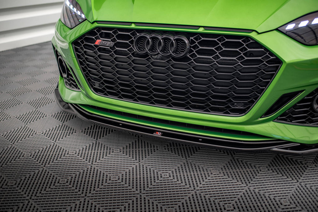 Maxton Design Street+ Spoilerlippe Front Ansatz V.1 + Flaps passend für Audi RS5 F5 Facelift
