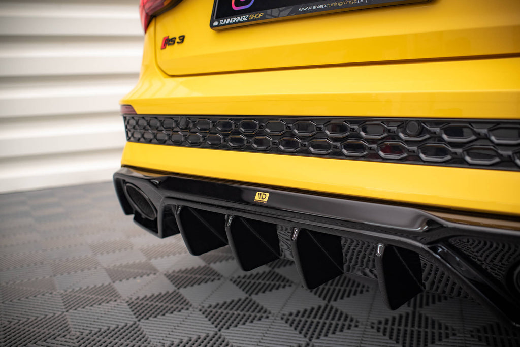 Maxton Design Diffusor Heck Ansatz passend für Audi RS3 8Y schwarz Hochglanz