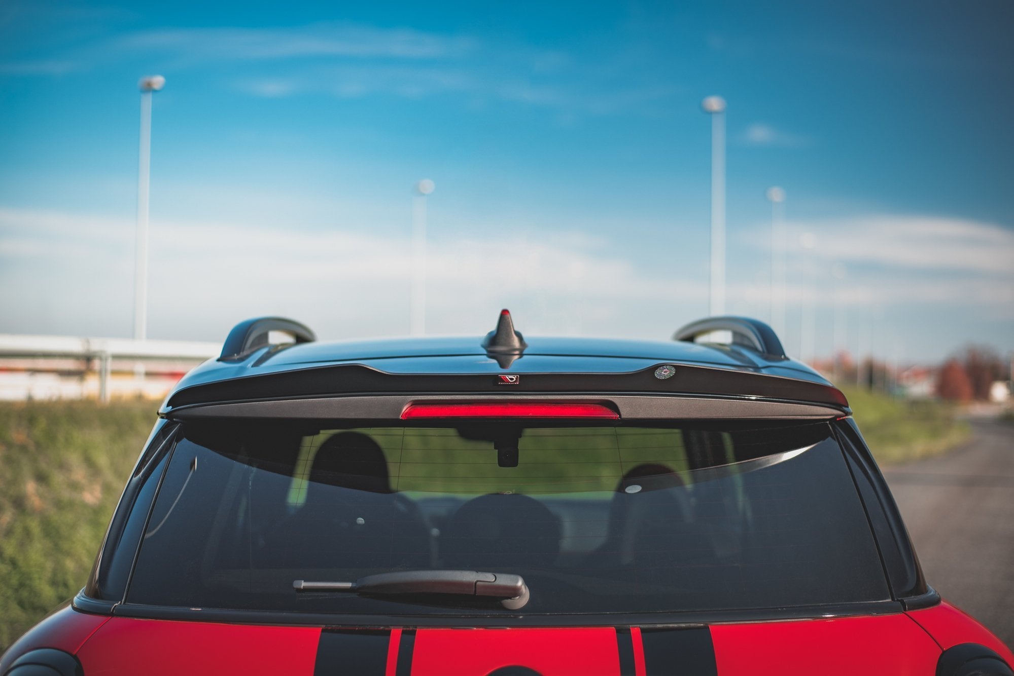 Maxton Design Spoiler CAP passend für Mini Countryman Mk2 F60 JCW schwarz Hochglanz