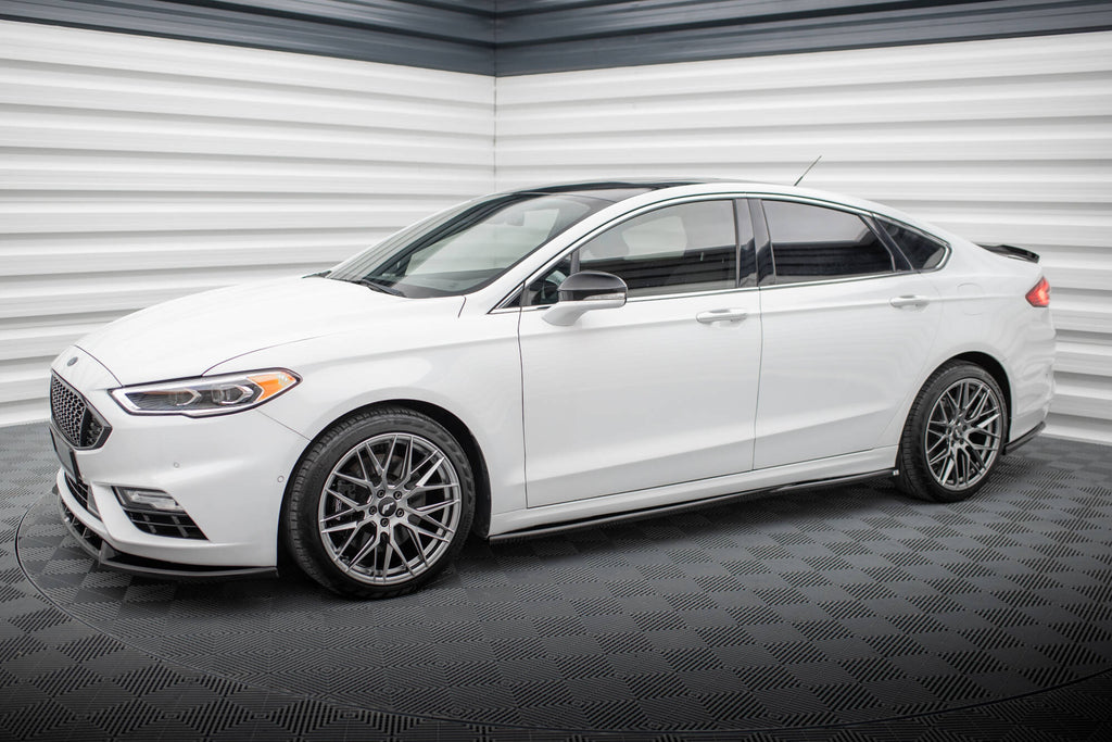 Maxton Design Street+ Seitenschweller Leisten passend für Ford Mondeo Sport Mk5 Facelift / Fusion Sport Mk2 Facelift schwarz Hochglanz