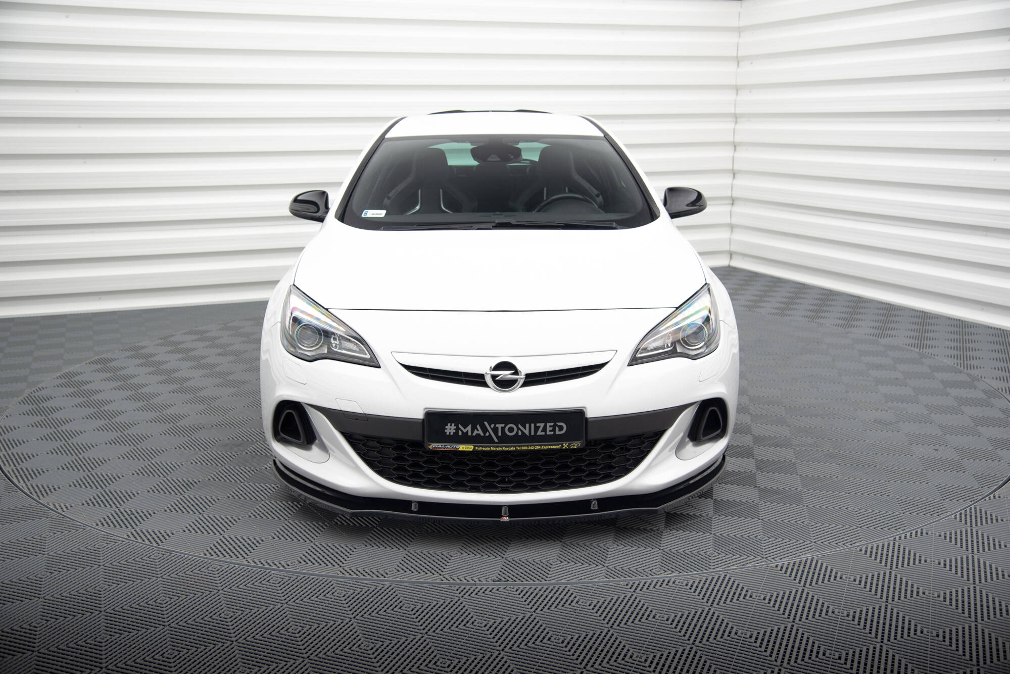 Maxton Design Street+ Spoilerlippe Front Ansatz passend für OPEL ASTRA J OPC / VXR v.1 schwarz Hochglanz