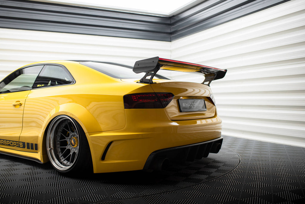 Maxton Design Carbon Spoiler With External Brackets Uprights + LED Audi A5 Coupe 8T für Audi A5 / S5 / RS5