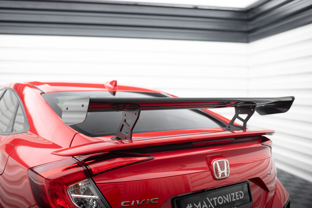 Maxton Design Carbon Spoiler With Internal Brackets Uprights Honda Civic SI Mk10 für Honda Civic Mk10