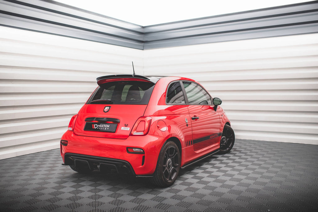 Maxton Design Heck Ansatz Flaps Diffusor passend für Abarth 595 Mk1 Facelift schwarz Hochglanz