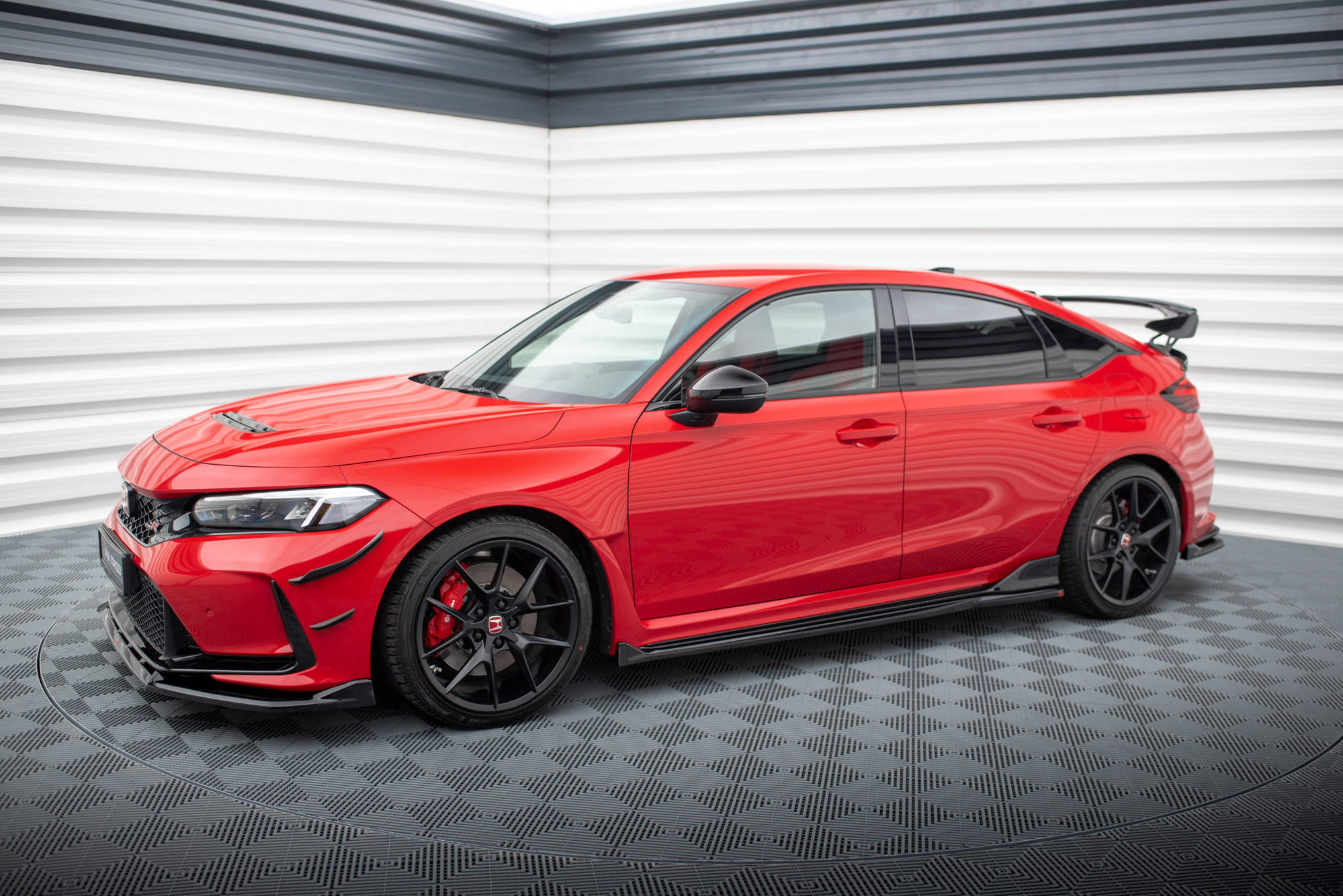 Maxton Design Street+ Seitenschweller Leisten V.2 passend für Honda Civic Type-R Mk 11 schwarz Hochglanz