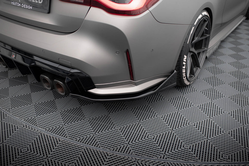 Maxton Design Heck Ansatz Flaps Diffusor V.5 passend für (Für heckansatz v.1) BMW M4 G82 / G82 Facelift schwarz Hochglanz