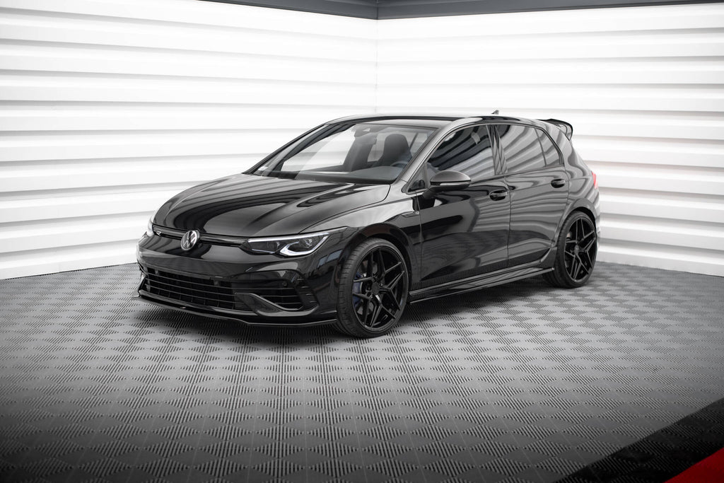 Maxton Design Street+ Seitenschweller Leisten passend für V.3 passend für VW Golf R Hatchback Mk8 Facelift schwarz Hochglanz