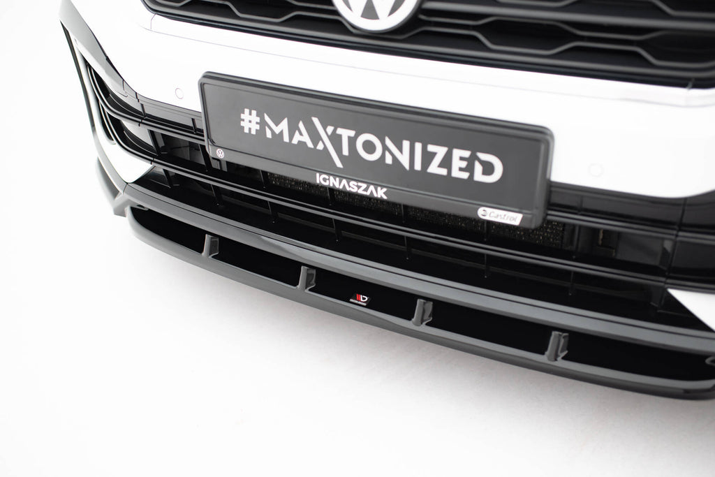 Maxton Design Street+ Spoilerlippe Front Ansatz passend für VW T-Roc R Mk1 schwarz Hochglanz