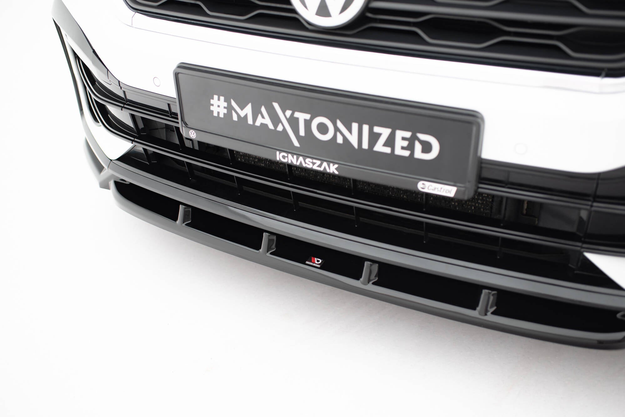 Maxton Design Street+ Spoilerlippe Front Ansatz passend für VW T-Roc R Mk1 schwarz Hochglanz