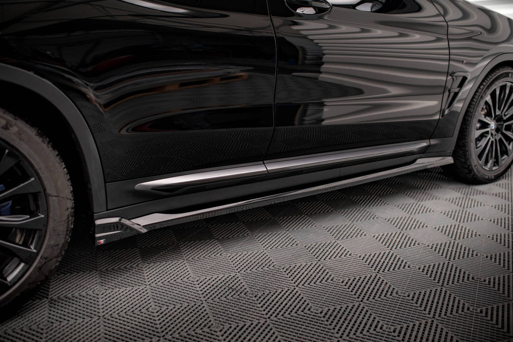 Maxton Design Street+ Seitenschweller Leisten passend für BMW X3 G01 schwarz Hochglanz