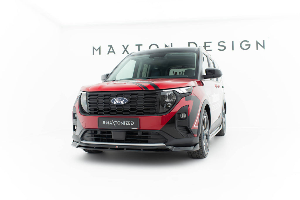 Maxton Design Street+ Spoilerlippe Front Ansatz passend für Ford Tourneo Courier Mk2 schwarz Hochglanz