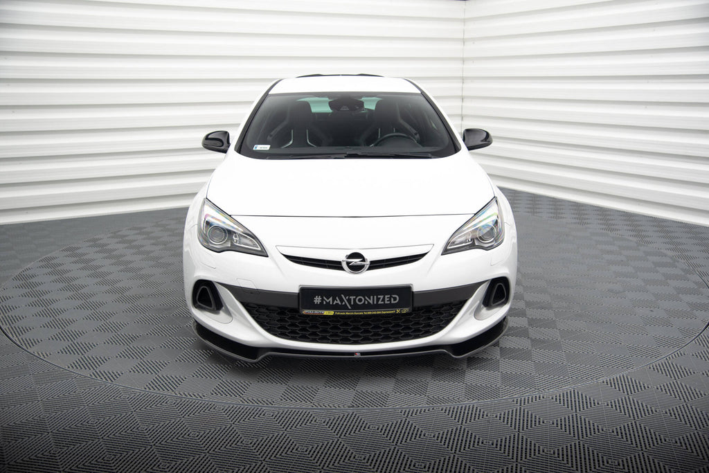 Maxton Design Street+ Spoilerlippe Front Ansatz passend für Opel Astra J OPC/VXR schwarz Hochglanz