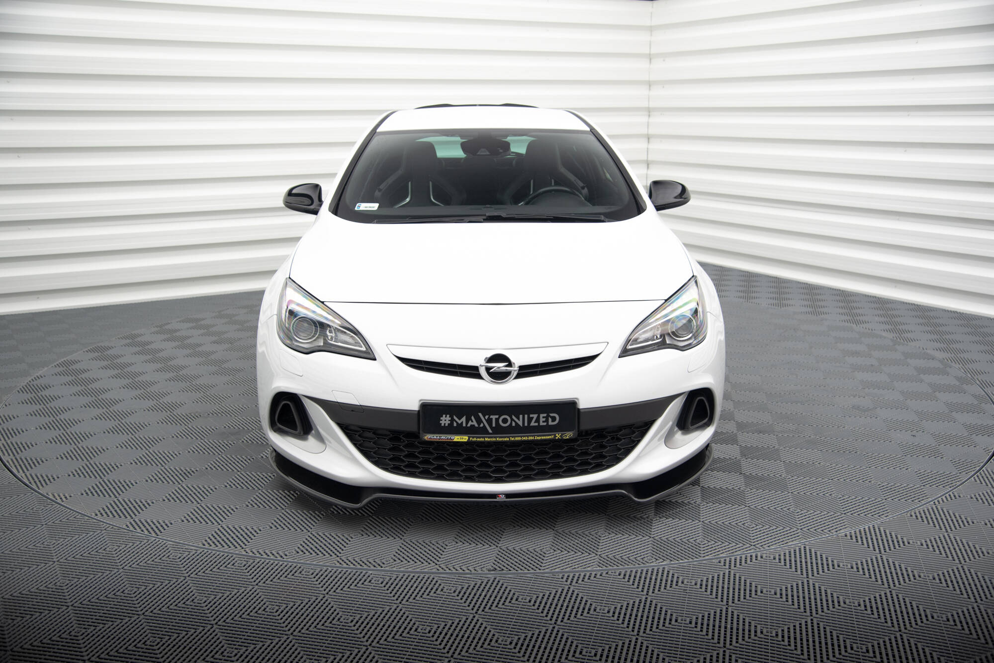 Maxton Design Street+ Spoilerlippe Front Ansatz passend für Opel Astra J OPC/VXR schwarz Hochglanz