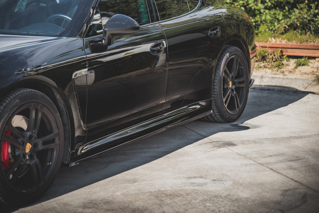 Maxton Design Street+ Seitenschweller Leisten passend für V.1 passend für Porsche Panamera Turbo 970 Facelift schwarz Hochglanz