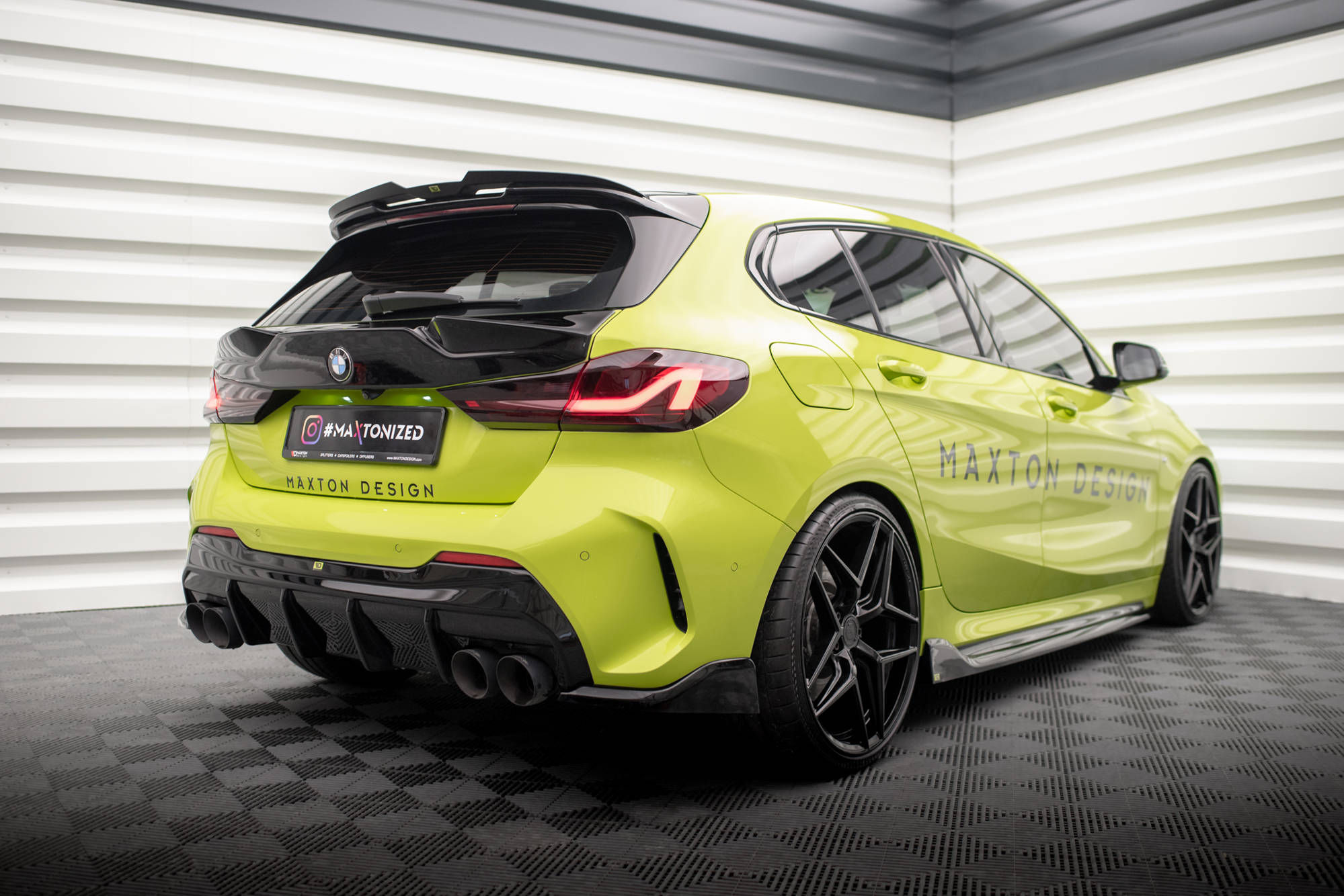 Maxton Design Diffusor Heck Ansatz V.3 für + Milltek Sport Auspuffverlängerung BMW 1er M135i / 128ti F40