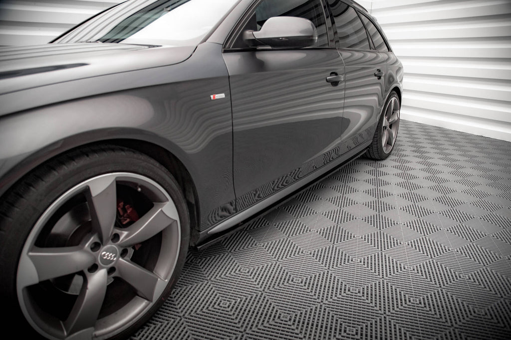 Maxton Design Street+ Seitenschweller Leisten V.2 passend für Audi A4 / A4 S-Line / S4 B8 schwarz Hochglanz